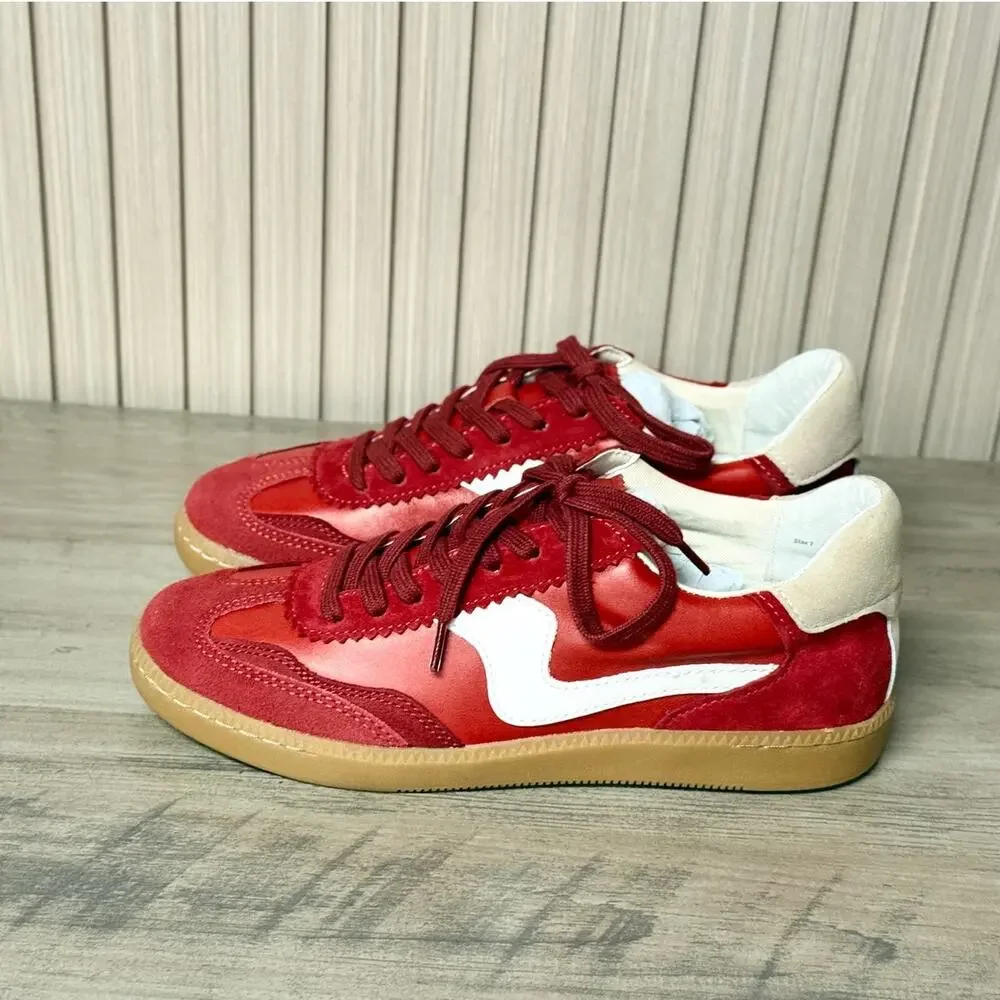 Dolce Vita Notice Sneakers Crimson Suede Women's Size 8